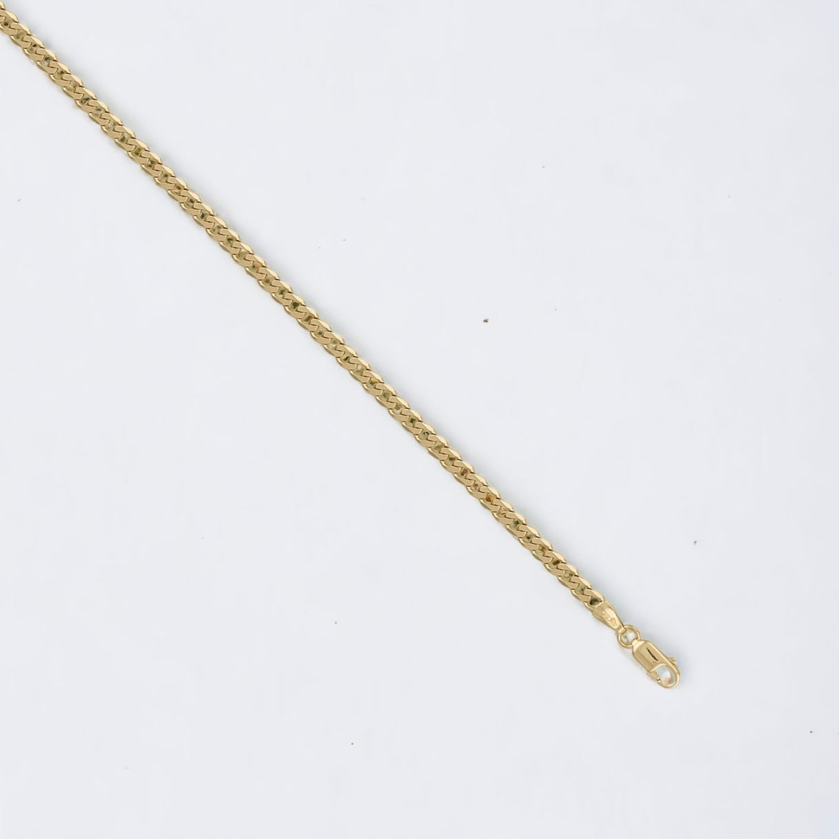 3.8mm 9K Solid Gold Curb Link Bracelet