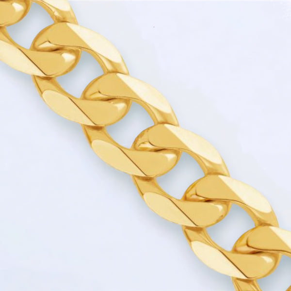 10mm 9ct Solid Gold Curb Link Chain | 20" - 24"