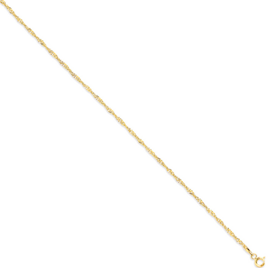 2mm 9ct solid Gold Singapore Chain | 16" - 20"