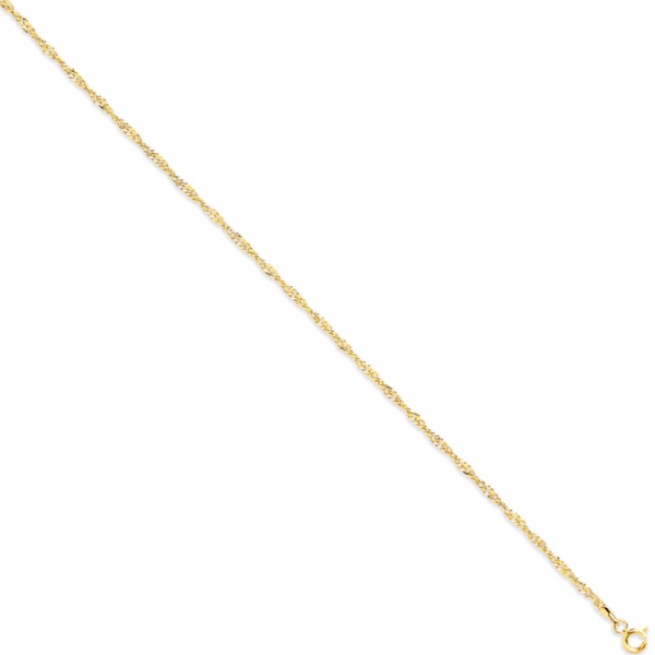 1.9mm 9ct Solid Gold Singapore Chain | 16" - 20"