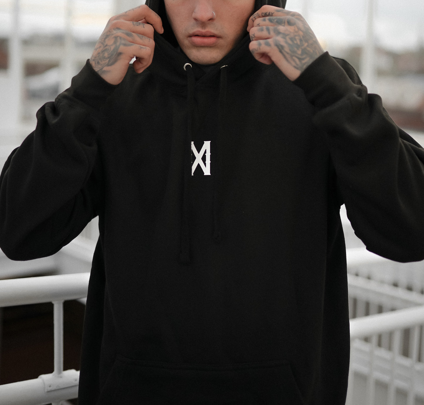 Midas Co Core X Logo Heavyweight Hoody - Black / White